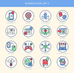 business icon set. hand drawn style vector design illustrations. 