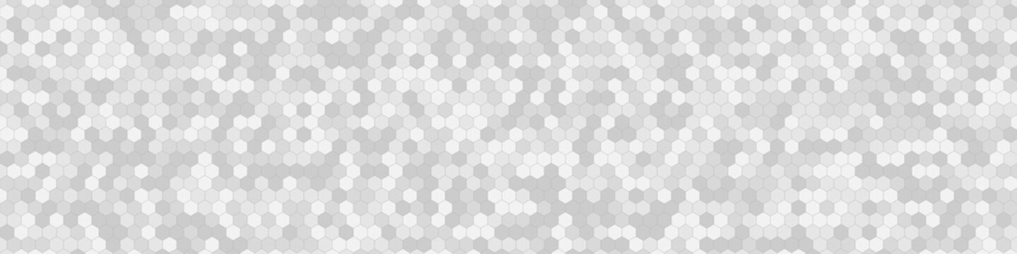 Honeycomb Grid Tile Random Background Or Hexagonal Cell Texture. In Color Gray Or Grey. For Billboard Backdrop Or Background.