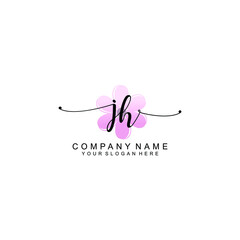 JH Initials handwritten minimalistic logo template vector