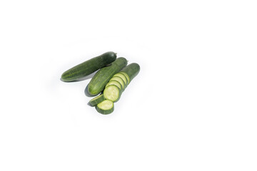 cucumbers on a white background