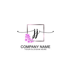 JJ Initials handwritten minimalistic logo template vector