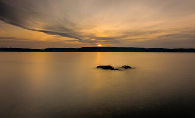 sunset over the beach