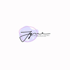 JQ Initials handwritten minimalistic logo template vector