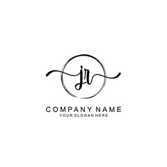 JR Initials handwritten minimalistic logo template vector