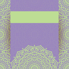 Invitation card design with mandala.Floral background decoration.