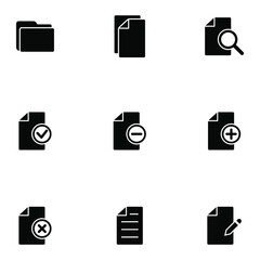 Document icons set vector graphic illustration