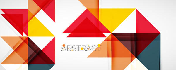 Geometric abstract background. Techno color triangle shapes. Vector illustration for covers, banners, flyers and posters and other designs