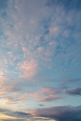 Rain clouds in the sky at sunset