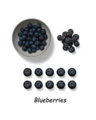 blueberries  fruit on white background
