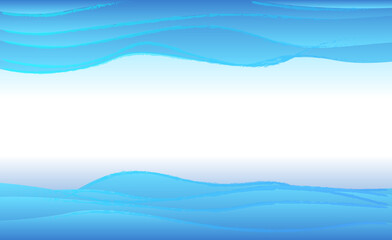 Abstract blue water waves, layered background. Vector illustration template for web banner, poster, postcard. Deep ocean backdrop for greeting card, advertisement etc.