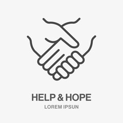 Handshake line icon. Vector illustration.