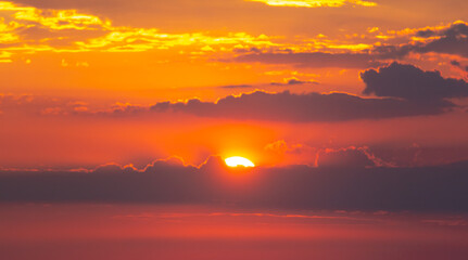 Sky with clouds at sunset.