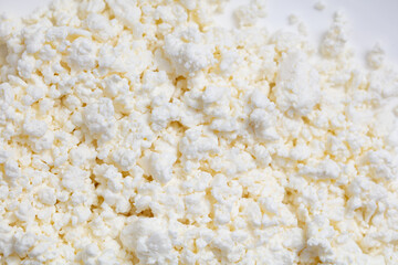 Fresh milk curd as background.