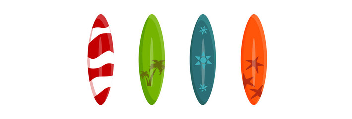 Surfboards set .Vector. Isolated on white background.
