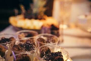 A close up of food on a table