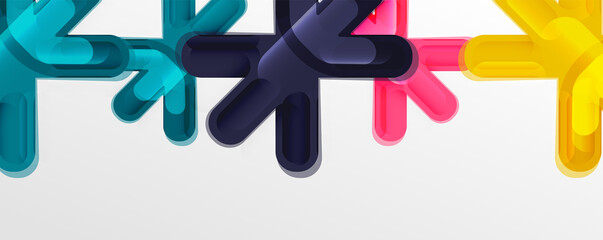 Abstract glossy crosses background for business or technology presentations, internet posters or web brochure covers