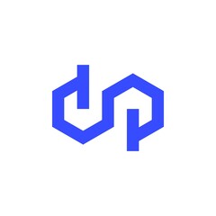 DP letter infinity mark monogram logo vector icon illustration