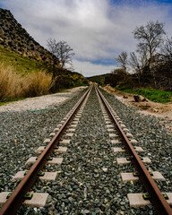 Fototapeta premium Railway to sky in rural countryside 