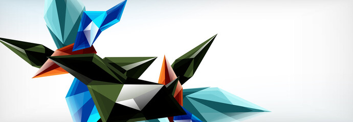 Vector 3d triangles and pyramids abstract background for business or technology presentations, internet posters or web brochure covers