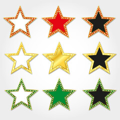 Set of golden stars icons