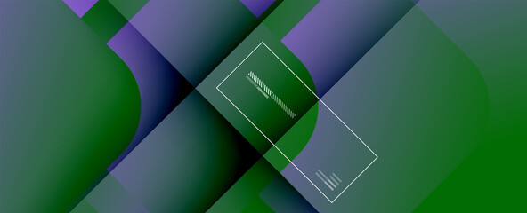 Square shapes composition geometric abstract background. 3D shadow effects and fluid gradients. Modern overlapping forms