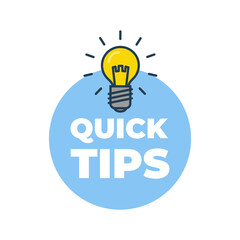 Quick tips with light bulb icon.