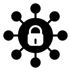 A glyph design, icon of network security
