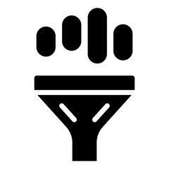 A solid design, icon of data funnel
