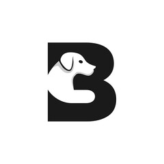 Letter B Dog Logo Design Template Inspiration, Dog Vector, Initial Logo.