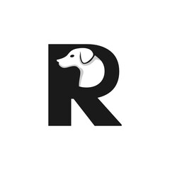 Letter R Dog Logo Design Template Inspiration, Dog Vector, Initial Logo.