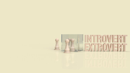 The  introvert  and extravert text for background 3d rendering..