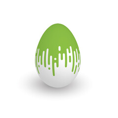 Easter egg with green dripping paint