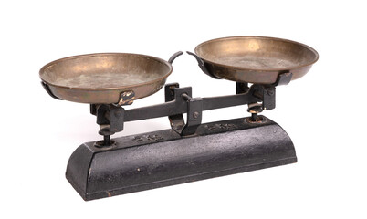 Vintage scales, isolated on a white background