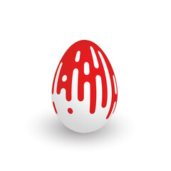 Easter egg with red dripping paint