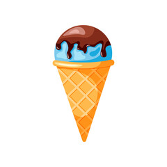 Ice cream flat icon. Ice cream isolated on white background.