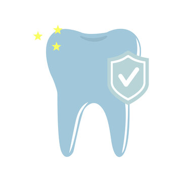image of a healthy tooth on a white background, vector illustration