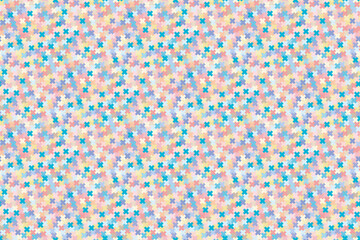 Seamless pattern of multi-colored pixel crosses. Stock illustration for web, print, textile, wrapping paper, scrapbooking, background and wallpaper 