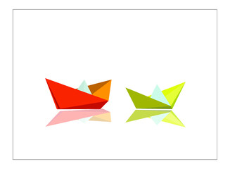 vector image of paper boat illustration