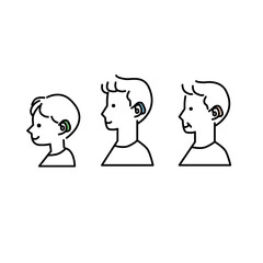 補聴器をつけた人イラスト素材