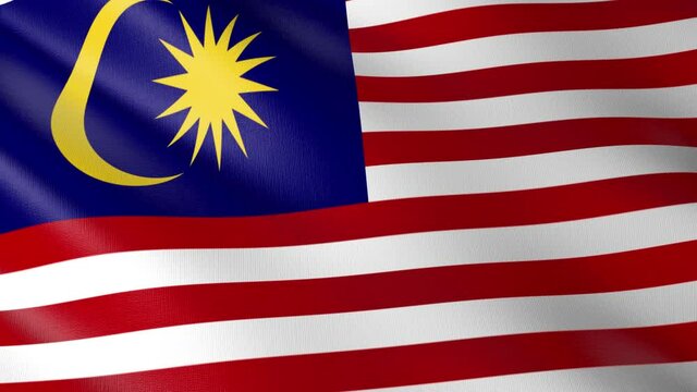 Flag of The Malaysia. Flag's footages are rendered in real 3D software. Perfect for TV, Movies, social, HUD, presentations, webs etc.