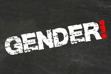Eine Kreidetafel und das Wort Gender