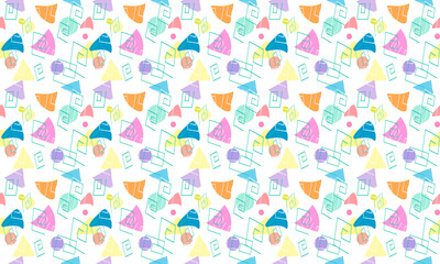 Multicolor seamless abstract geometric pattern for background, web print, gift wrap, and more
