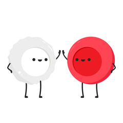 Red and white blood cell character design.  