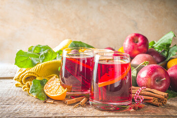 Hot autumn fruity sangria