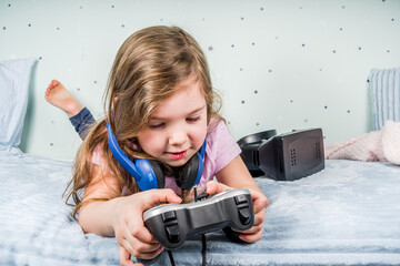 Kids Gaming video games concept