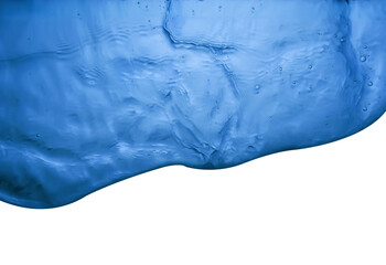texture of splashing blue water on white background