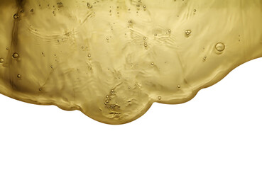 texture of splashing gold water on white background