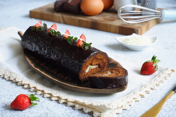 chocolate cake in a plate