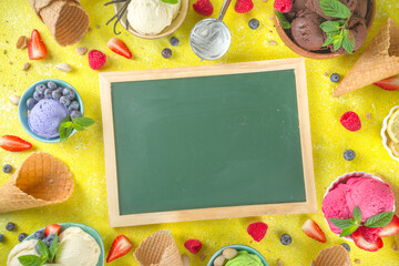 Various colorful ice cream balls
