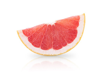A slice of grapefruit isolated on white background